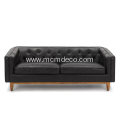 Alcott Oxford Black Leather Sofa